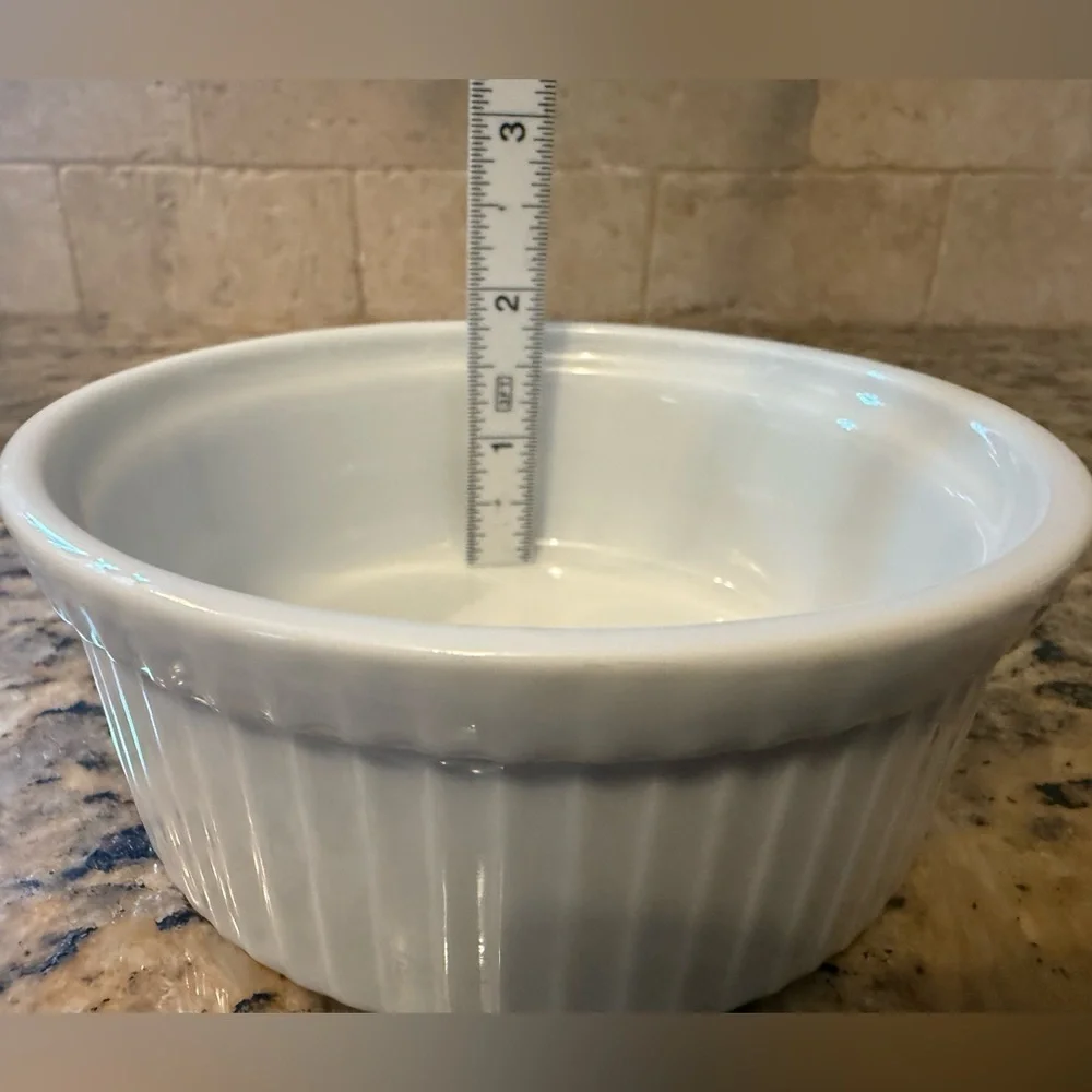 APLICO France Round Ribbed Soufflé Dish 4.5” French Country Farmhouse